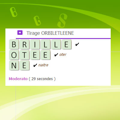 jeu de lettres, rapidité